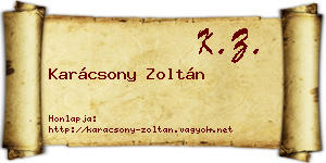 Karácsony Zoltán névjegykártya