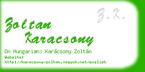 zoltan karacsony business card