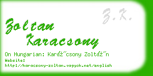 zoltan karacsony business card